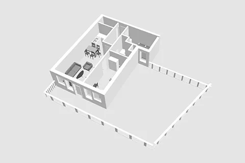 3D-Grundriss der Ferienwohnung